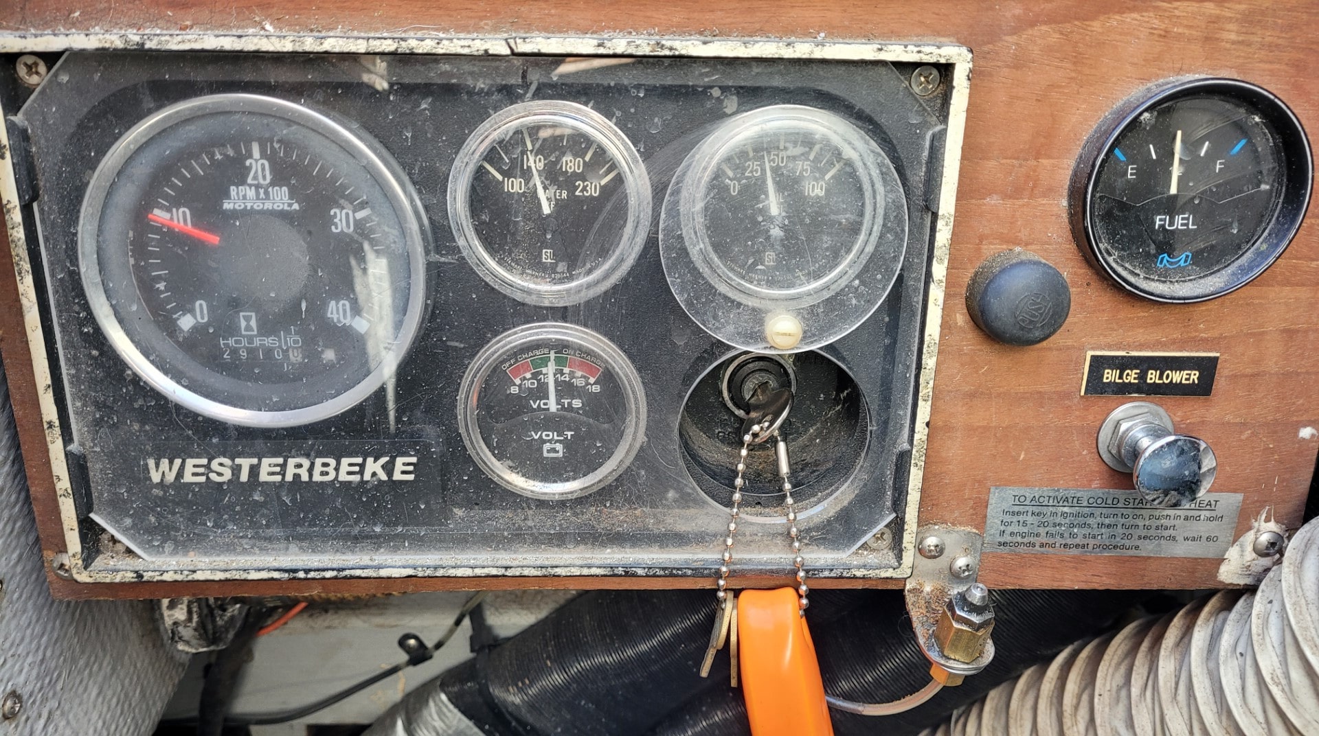 Control panel for Westerbeke W-13